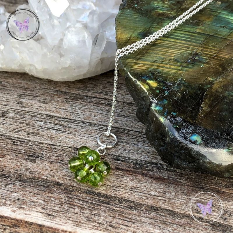 Peridot Cluster August Birthstone Necklace